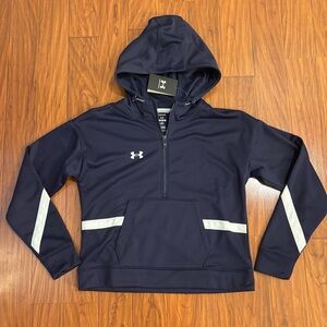 NWT Under Armour Storm Zip Up Hoodie Womens Medium Blue White Water Repellent